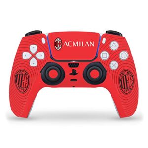 Head Case Designs Officially Licensed AC Milan Red And Black Art Vinyl Faceplate Sticker Gaming Skin Decal Cover Compatible With Sony PlayStation 5 PS5 DualSense Controller