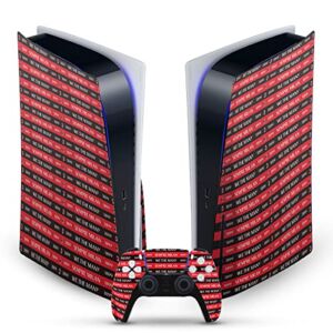 Head Case Designs Officially Licensed AC Milan Sempre Milan 1899 Art Matte Vinyl Faceplate Sticker Gaming Skin Decal Compatible With Sony PlayStation 5 PS5 Disc Edition Console & DualSense Controller