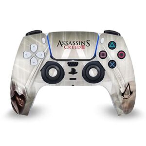 Head Case Designs Officially Licensed Assassin’s Creed Ezio II Graphics Matte Vinyl Faceplate Sticker Gaming Skin Decal Cover Compatible With Sony PlayStation 5 PS5 DualSense Controller