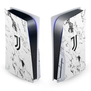 Head Case Designs Officially Licensed Juventus Football Club White Marble Art Vinyl Faceplate Sticker Gaming Skin Decal Cover Compatible With Sony PlayStation 5 PS5 Disc Edition Console