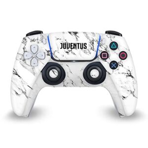 Head Case Designs Officially Licensed Juventus Football Club White Marble Art Matte Vinyl Faceplate Sticker Gaming Skin Decal Cover Compatible With Sony PlayStation 5 PS5 DualSense Controller