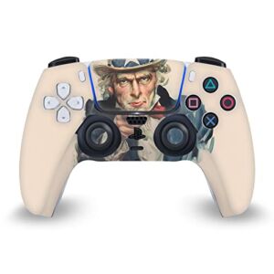 Head Case Designs Officially Licensed U.S. Army® Uncle Sam Poster Key Art Matte Vinyl Faceplate Sticker Gaming Skin Decal Cover Compatible With Sony PlayStation 5 PS5 DualSense Controller