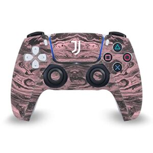 Head Case Designs Officially Licensed Juventus Football Club Black & Pink Marble Logo Art Vinyl Faceplate Sticker Gaming Skin Decal Cover Compatible With Sony PlayStation 5 PS5 DualSense Controller