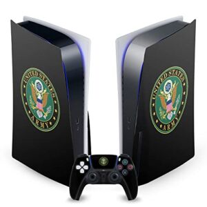 Head Case Designs Officially Licensed U.S. Army® Symbol Key Art Matte Vinyl Faceplate Sticker Gaming Skin Decal Cover Compatible With Sony PlayStation 5 PS5 Disc Edition Console & DualSense Controller