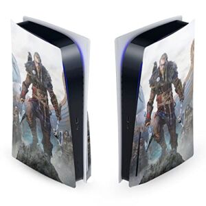 Head Case Designs Officially Licensed Assassin’s Creed Male Eivor 2 Valhalla Key Art Matte Vinyl Faceplate Sticker Gaming Skin Decal Cover Compatible With Sony PlayStation 5 PS5 Disc Edition Console