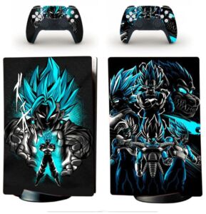 Decal Moments PS5 Console Digital Edition PS5 Controller Skin Vinyl Sticker Video Game Console Decal Playstation 5 Cover Saiyan