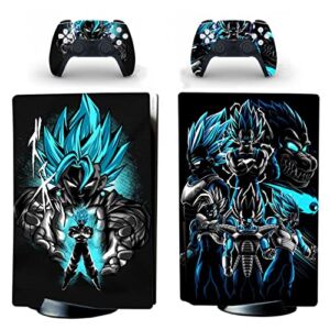 Decal Moments PS5 Console Disc Version PS5 Controller Skin Vinyl Sticker Video Game Console Decal Playstation 5 Cover Saiyan