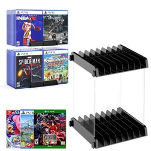Game Storage Tower Universal Video Game Storage for 32 Games Storage Stand Compatible with PS5 PS4 Xbox Nintendo Switch Games Gamer Gifts