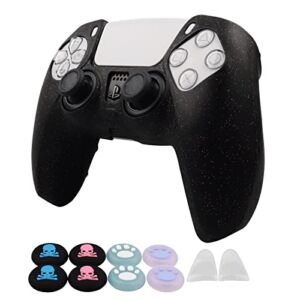 ROTOMOON PS5 Glitter Silicone Controller Skins with 8 Thumb Grips & L2 R2 Trigger Protector, Sweat-Proof Anti-Slip Controller Cover Skin Protector Compatible with Playstation 5 Controller