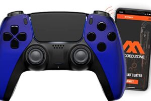 Chrome Blue Smart Rapid Fire Custom PRO Modded Controller compatible with PS5