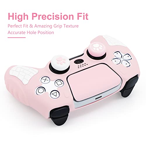 Protective Case for PS5 Controller Skins Cover Anti-Slip Grip Silicone Cover Protector Case Compatible with PS5 Slim/PS5 Pro Wireless/Wired Gamepad Controller with 2 Thumb Grip Caps/Sticker | The Storepaperoomates Retail Market - Fast Affordable Shopping