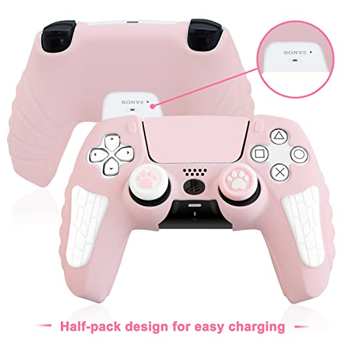 Protective Case for PS5 Controller Skins Cover Anti-Slip Grip Silicone Cover Protector Case Compatible with PS5 Slim/PS5 Pro Wireless/Wired Gamepad Controller with 2 Thumb Grip Caps/Sticker | The Storepaperoomates Retail Market - Fast Affordable Shopping