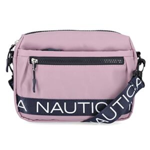 Nautica Womens Nautica Nylon Bean Bag Crossbody/Belt Bag With Adjustable Shoulder Strap Crossbody, Lilac Rose, 9.7 x 7.1 2.6 US