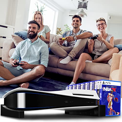 PS5 Horizontal Stand, Playstation5 Accessories Holder Compatible with Playstation 5 Disc & Digital Editions, Desk Stand with 16 Game Disk Storage, Minimalist Base Stand for PS5 Console, Black | The Storepaperoomates Retail Market - Fast Affordable Shopping