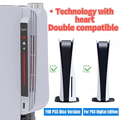 Cooling Fan for PS5 with LED Indicator & Extra USB Port, Three-Speed Adjustment PS5 Cooler, Low Noise/Fast Heat Dissipation, Strong Wind Speed Centrifugal Fan for PS5 Disc & Digital Edition Consoles | The Storepaperoomates Retail Market - Fast Affordable Shopping