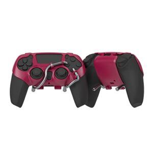 EXknight Leverback FPS Mechanical Paddles Attachment, Back Buttons Gaming Paddles for PS5 Controller (Red)