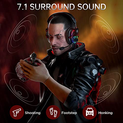 Tatybo 7.1 Gaming Headset for PC, PS4, PS5, Xbox One, Switch, Noise Cancelling Gaming Headphones with Mic | The Storepaperoomates Retail Market - Fast Affordable Shopping