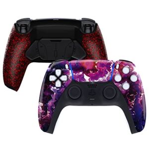 eXtremeRate Surreal Lava Faceplate Touchpad & Textured Red Programable RISE4 Remap Kit Compatible with ps5 Controller BDM-010 & BDM-020 – Controller NOT Included