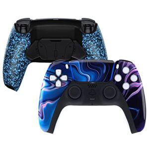 eXtremeRate Origin of Chaos Faceplate Touchpad & Texrued Blue Programable RISE4 Remap Kit Compatible with ps5 Controller BDM-010 & BDM-020 – Controller NOT Included