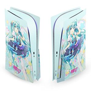 Head Case Designs Officially Licensed Hatsune Miku Stars And Rainbow Graphics Vinyl Faceplate Sticker Gaming Skin Decal Cover Compatible With Sony PlayStation 5 PS5 Disc Edition Console
