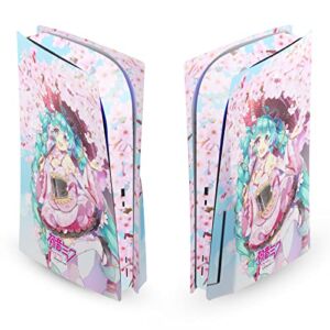 Head Case Designs Officially Licensed Hatsune Miku Sakura Graphics Vinyl Faceplate Sticker Gaming Skin Decal Cover Compatible With Sony PlayStation 5 PS5 Disc Edition Console