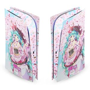 Head Case Designs Officially Licensed Hatsune Miku Sakura Graphics Matte Vinyl Faceplate Sticker Gaming Skin Decal Cover Compatible With Sony PlayStation 5 PS5 Digital Edition Console