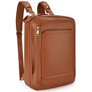 Convertible Backpack Briefcase, MISSNINE 15.6 inch Computer Bag for Women PU Leather Messenger Bag for College Business