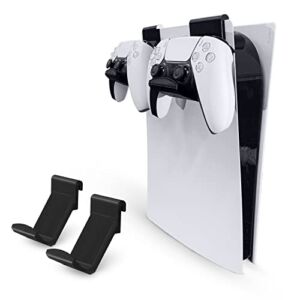 PS5 Game Controller Console Holder Mount (2 Pack) for Playstation PS5 DualSense Gamepad, Hook-On Hanger Design, No Damage or Adhesive (Black), by Brainwavz