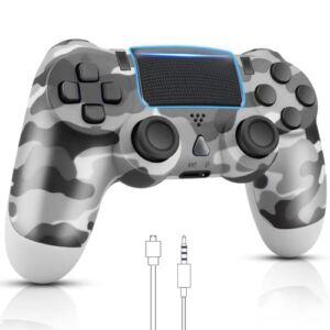 OUBANG Wireless Remote for PS4 Controller, Gray Camo Gamepad Compatible with Playstation 4 Controllers, Game Control for PS4 Controller with Upgrade Joystick, Pa4 Controller for PS4 Pro/Slim/PC Gift