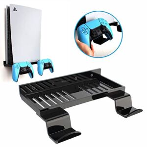 PS5 Wall Mount, Wall Mount for Playstation 5 with 2 Detachable Controller Holder – PS5 Accessories Kit