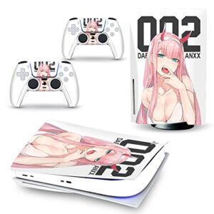 Langardirect PS5 Skin for Console and Controller Disk/Digital Edition, Vinyl Decal Stickers for PS5 Console and Controllers, Anime Game Character Stickers,Disk Version,7