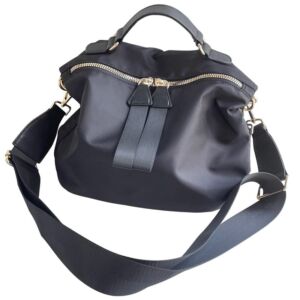 Women Nylon Handbag Anti-theft Casual Lightweight Travel Shopping Shoulder Bag Waterproof Crossbody bag (Black)