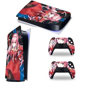 Darling in The Franxx – PS5 Skin for Playstation 5 Disc Edition with Console and Controller Full Set