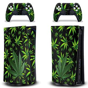 247 Skins Graphics kit Sticker Decal Compatible with PS5 Playstation 5 and DualSense Controllers – Weeds Black