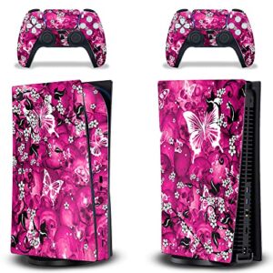 247 Skins Graphics kit Sticker Decal Compatible with PS5 Playstation 5 and DualSense Controllers – Butterflies Pink
