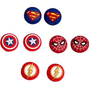 Marvel and DC Super Pack Thumb Grip Silicone Caps for Playstation PS5 PS4 PS4 Pro Slim PS3 PS2 Xbox One Xbox 360 Series S X Nintendo Switch Pro Controller…