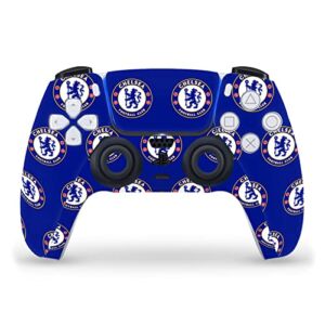 Head Case Designs Officially Licensed Chelsea Football Club Logo Pattern Art Vinyl Faceplate Sticker Gaming Skin Decal Cover Compatible With Sony PlayStation 5 PS5 DualSense Controller