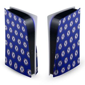 Head Case Designs Officially Licensed Chelsea Football Club Logo Pattern Art Vinyl Faceplate Sticker Gaming Skin Decal Cover Compatible With Sony PlayStation 5 PS5 Disc Edition Console