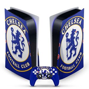 Head Case Designs Officially Licensed Chelsea Football Club Oversize Art Vinyl Faceplate Sticker Gaming Skin Decal Compatible With Sony PlayStation 5 PS5 Disc Edition Console & DualSense Controller