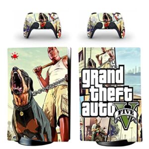For PS5 Digital – Game Grand GTA Theft And BAuto PS4 or PS5 Skin Sticker For PlayStation 4 or 5 Console and 2 Controllers Decal Vinyl V5814
