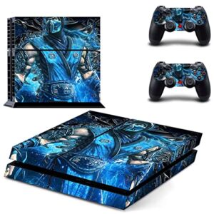 For PS4 Slim – Game Mortal Best Ninja Kombat PS4 or PS5 Skin Sticker For PlayStation 4 or 5 Console and 2 Controllers Decal Vinyl V5979