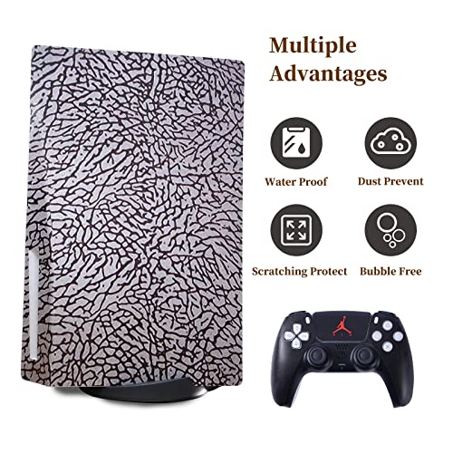 PS5 Skin Disk Edition Console and Controller, PS5 Stickers Vinyl Decals for Playstation 5 Console and Controllers, Disk Edition – Black Cement | The Storepaperoomates Retail Market - Fast Affordable Shopping