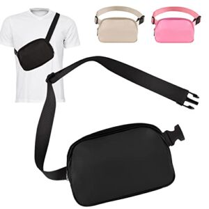 Movker Fanny Packs for Women and Men Fashionable Running Waist Bag Everywhere Cute Belt Bag with Adjustable Straps Small Crossbody Bag for Travel Workout Yoga Hiking(Black)