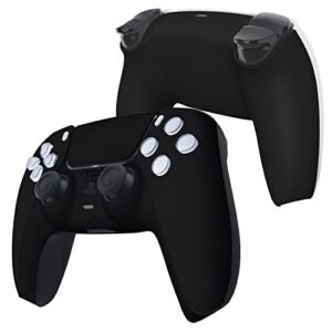 eXtremeRate Black Replacement Front Housing Shell Touchpad & Decorative Trim Shell & Bottom Shell Compatible with ps5 Controller BDM-010 BDM-020 – Controller NOT Included