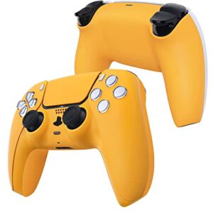 eXtremeRate Caution Yellow Replacement Front Housing Shell Touchpad & Decorative Trim Shell & Bottom Shell Compatible with ps5 Controller BDM-010 BDM-020 – Controller NOT Included