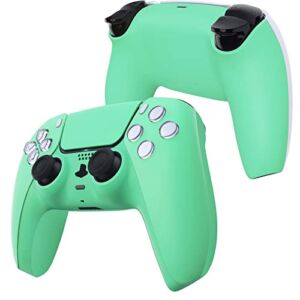 eXtremeRate Mint Green Replacement Front Housing Shell Touchpad & Decorative Trim Shell & Bottom Shell Compatible with ps5 Controller BDM-010 BDM-020 – Controller NOT Included
