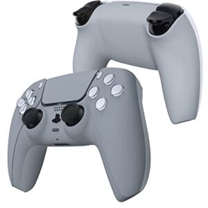 eXtremeRate New Hope Gray Replacement Front Housing Shell Touchpad & Decorative Trim Shell & Bottom Shell Compatible with ps5 Controller BDM-010 BDM-020 – Controller NOT Included