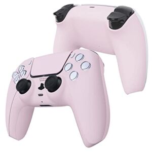 eXtremeRate Cherry Blossoms Pink Replacement Front Housing Shell Touchpad & Decorative Trim Shell & Bottom Shell Compatible with ps5 Controller BDM-010 BDM-020 – Controller NOT Included