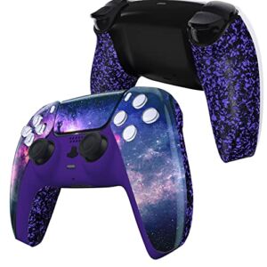 eXtremeRate Nebula Galaxy Front Housing Shell Touchpad & Purple Decorative Trim Shell & Textured Purple Bottom Shell Compatible with ps5 Controller BDM-010 BDM-020 – Controller NOT Included