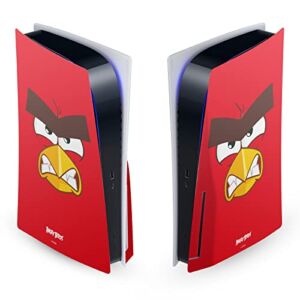 Head Case Designs Officially Licensed Angry Birds Red Graphics Vinyl Faceplate Sticker Gaming Skin Decal Cover Compatible With Sony PlayStation 5 PS5 Disc Edition Console